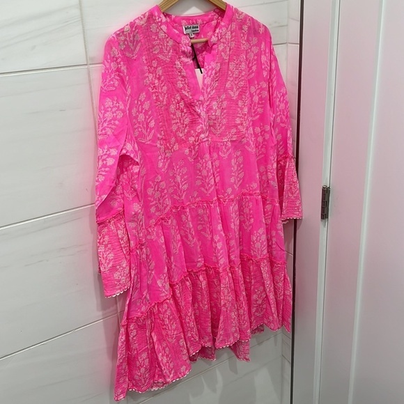 Juliet Dunn | NWT Flare Sleeve Mini Dress in Fuchsia - Size Medium - Picture 6 of 9